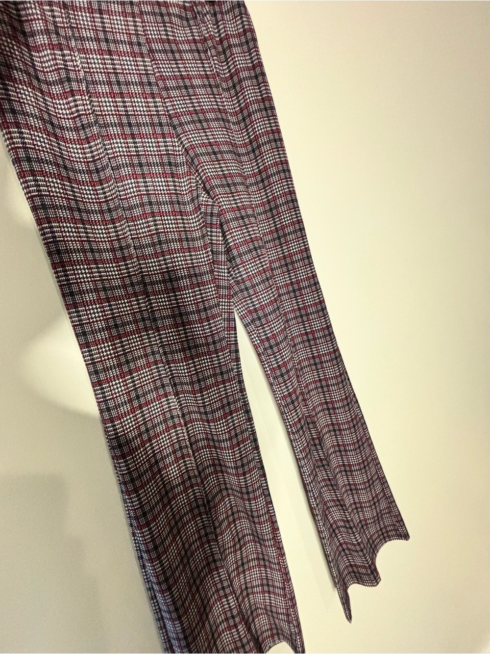 Fashion Nova High-Waist Plaid Wide-Leg Pants - Burgundy & Gray - Picture 3 of 3